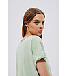 Памучна светлозелена дамска блуза Sarah-2 снимка