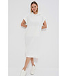 Памучна бяла рокля с качулка Lunami-0 снимка