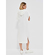 Памучна бяла рокля с качулка Lunami-1 снимка