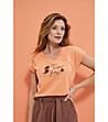 Оранжева дамска памучна блуза Ozana-0 снимка