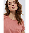Дамска памучна блуза в цвят пепел от рози Lamet-3 снимка