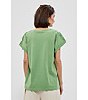 Памучна дамска зелена блуза Lavoni-1 снимка