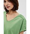 Памучна дамска зелена блуза Lavoni-3 снимка