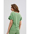 Зелена дамска памучна блуза Sobella-1 снимка