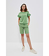 Зелена дамска памучна блуза Sobella-2 снимка