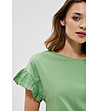 Зелена дамска памучна блуза Sobella-3 снимка