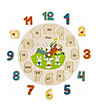 Дървен образователен пъзел с дръжки Часовник и числа - Зайчета-1 снимка