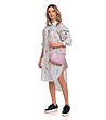 Малка дамска кожена чанта в лилав нюанс-4 снимка