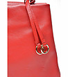 Червена кожена дамска чанта Rita-3 снимка