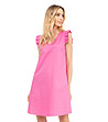 Розова памучна рокля без ръкави Faela-2 снимка