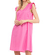 Розова памучна рокля без ръкави Faela-3 снимка