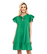 Памучна зелена рокля Loretta-2 снимка