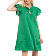 Памучна зелена рокля Loretta-3 снимка