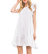 Бяла оversize памучна рокля Margaret-3 снимка