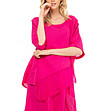 Дамска блуза с високо съдържание на лен в цвят фуксия-2 снимка