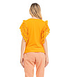 Памучна оранжева дамска блуза с ефектни ръкави Kiera-1 снимка