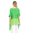 Дамска асиметрична ленена блуза Lola е зелен цвят-1 снимка
