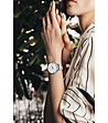 Дамски сребрист часовник със сива кожена каишка Reef -1 снимка