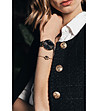 Розовозлатист дамски часовник с черен циферблат Reef-1 снимка