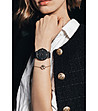 Черен дамски часовник с каишка от естествена кожа  Reef-1 снимка