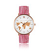 Розовозлатист часовник с ефектен циферблат и розова каишка Vacation -0 снимка