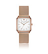 Дамски розовозлатист часовник с циферблат в бяло Bay-0 снимка
