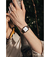 Розовозлатист дамски часовник с циферблат в бяло Bay -1 снимка