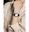 Дамски розовозлатист часовник с черна каишка Bay-1 снимка