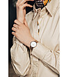 Розовозлатист дамски часовник с бял циферблат Dune -1 снимка
