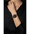Розовозлатист дамски часовник с черен циферблат Anna -1 снимка