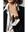 Черен дамски часовник с розвозлатист корпус Anna -1 снимка