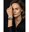 Дамски часовник в розвозлатисто със зелен циферблат Clementine -1 снимка