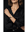 Сребрист дамски часовник със златист корпус Rosemary -1 снимка
