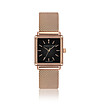 Розовозлатист дамски часовник с черен циферблат Patricia -0 снимка