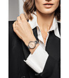 Сребрист дамски часовник със златист циферблат Marie-Rose -1 снимка