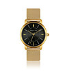 Златист дамски часовник с черен циферблат Madeleine-0 снимка