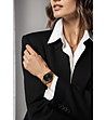 Златист дамски часовник с черен циферблат Madeleine-1 снимка
