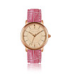 Розовозлатист дамски часовник с розова кожена каишка Mathilda-0 снимка