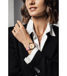 Розовозлатист дамски часовник с розова кожена каишка Mathilda-1 снимка