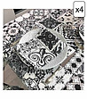 Комплект от 4 текстилни салфетки в черно и бяло Milan 35х45 см-1 снимка