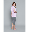 Дамска памучна пижама за бременни в розово и сиво Felisita-1 снимка