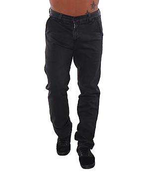 Мъжки памучен панталон в цвят антрацит снимка
