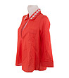 Оранжева дамска памучна блуза с бродерии-2 снимка