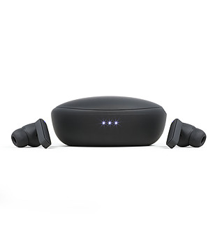 Черни Bluetooth® слушалки с кутия за зареждане снимка