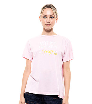 Розова дамска памучна тениска Didi снимка