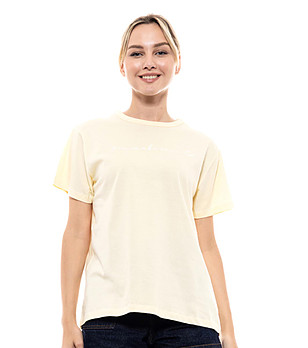 Жълта памучна дамска тениска Fifi снимка