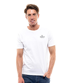 Памучна мъжка тениска в бяло Dean снимка