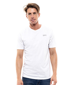Памучна мъжка тениска в бяло Jerry снимка