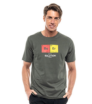 Памучна мъжка тениска в каки Solution снимка