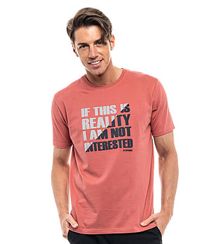Памучна мъжка тениска в червен нюанс Reality снимка